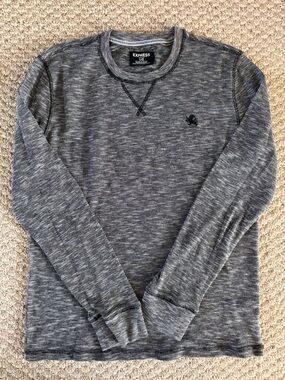 Express Men's Gray Waffle Crewneck Sweatshirt